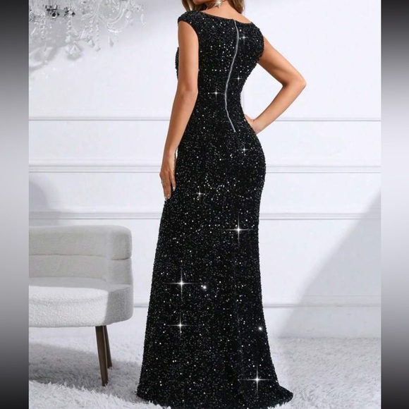 Luxe sweetheart neck mermaid hem party formal evening gown dress - Picture 5 of 7